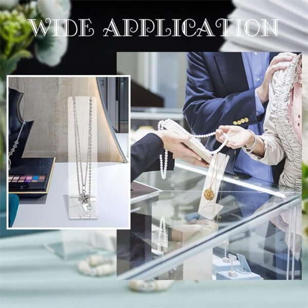 oem/odm fingerinspire 6 pcs l-shape acrylic necklace holder(clear, 4.53 inch height) slant back earring display stand jewelry organizer for earring necklace long chain pendant jewelry storage rack for retail wholesale supplier & factory