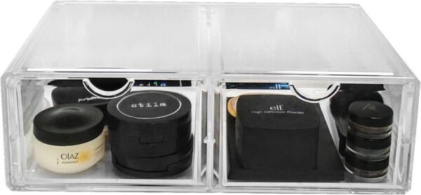 oem/odm sorbus large stackable acrylic drawers - 2 clear storage drawers for organizing make up, nail polish, hair accessories, and beauty supplies - makeup organizer for vanity, bathroom organizer countertop wholesale supplier & factory