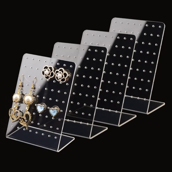 oem/odm ph pandahall 4 pack 72 holes acrylic earring holder organizer ear studs jewelry storage display rack showcase earrings display stand earring storage for selling retail marketing personal 3x2x4.5inch wholesale supplier & factory