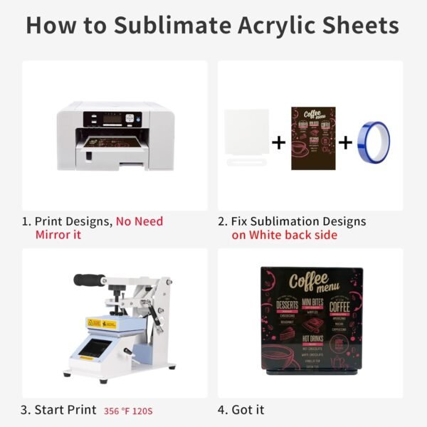 oem/odm pyd life 6 pack sublimation acrylic sign plaque display blanks 4.7" square with 4.3" x 0.8" sublimation acrylic sheets stand thickness 1/6"(4mm) custom table sign for store restaurant party wholesale supplier & factory