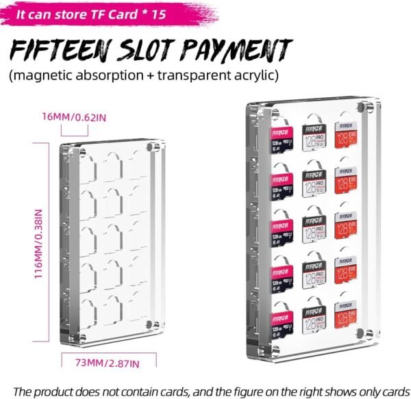 oem/odm 15 slot transparent magnetic closure tf card case, micro sd card holder, display box - f15tf wholesale supplier & factory