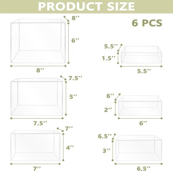 oem/odm 6pcs buffet risers, food risers for buffet, acrylic boxes for display cube riser display cases acrylic square cube display base, clear wholesale supplier & factory