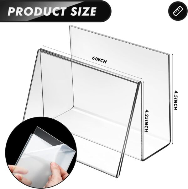 oem/odm vicenpal clear acrylic postcard holder business card holder greeting card display clear business card stand rack for index card organizer desk table home office school, 6 x 4.25 x 4.5 inches (2 pcs) wholesale supplier & factory