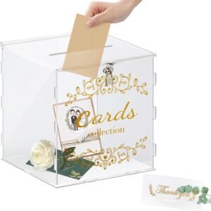 oem/odm acrylic wedding card box money post gift box holder, clear large letter envelope boxes with lock for reception anniversary birthday party baby shower wholesale supplier & factory