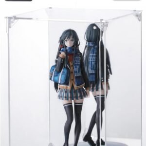 oem/odm acrylic display case, mirrored back and base, uv protected, front door with magnetic buckle, display box, dustproof showcase for figures, collections, models, toys (8x8x12 inch, 20x20x30 cm) wholesale supplier & factory