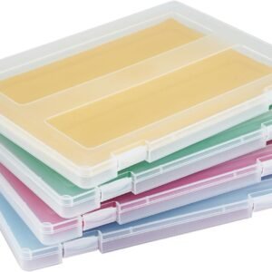 oem/odm 4 pack a4 paper storage box, 8.5 x 11 project case for us letter, thick scrapbook storage box craft storage box art supplies storage and organization, board game storage and organizers wholesale supplier & factory