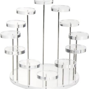 oem/odm diwnelem round acrylic jewelry stand acrylic display riser stands dessert tower acrylic display tower for watch,jewelry,rings,earrings,mini figurines (clear,12tier) wholesale supplier & factory