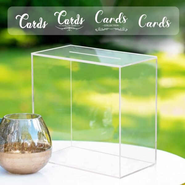 oem/odm clear acrylic wedding card box large diy card boxes with 4 "card" text stickers gift money box holder for wedding reception anniversary birthday party baby shower graduation decorations wholesale supplier & factory