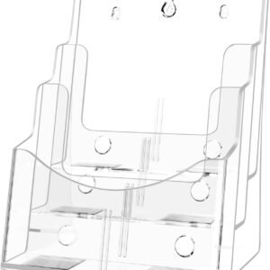 oem/odm acrylic brochure holder 8.5 x 11 inches, 3 tier clear plastic flyer holder display stand, wall mount/countertop literature organizer for documents, pamphlets, booklets, and menu wholesale supplier & factory