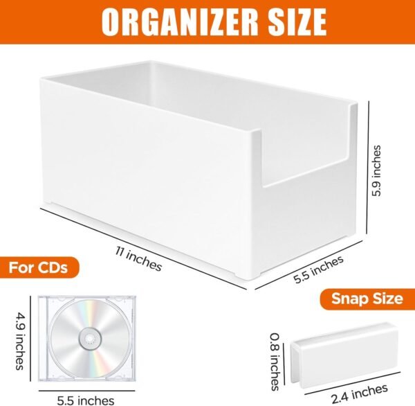 oem/odm cd storage box, stackable plastic cd organizer, hold up to 25 cds, cd storage case for desk and shelf wholesale supplier & factory