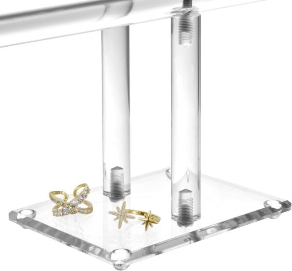 oem/odm mooca deluxe clear acrylic jewelry organizer, 2 tier t-bar bracelet holder, acrylic necklace holder, jewelry holder, jewelry organizer stand, premium quality with enhanced transparency wholesale supplier & factory