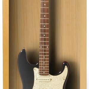 oem/odm electric guitar display case - acrylic electric guitar case - guitar display case wall mount, guitar wall case made from hardwood frame & clear acrylic | golden oak w/ no felt wholesale supplier & factory