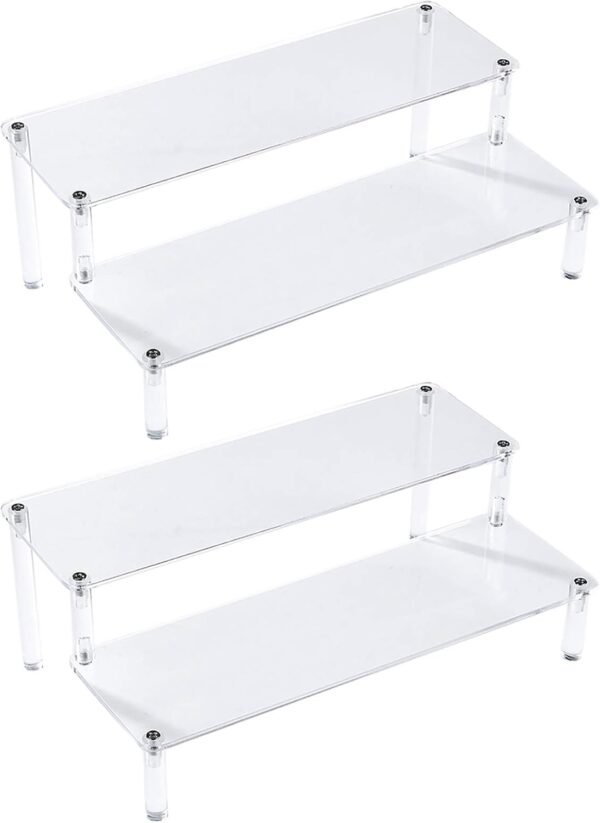 oem/odm bycy 2 pack 2-tier clear acrylic display stand display shelf for dessert jewels figurines, clear cupcake stand - 2 pack ( 12" * 6.9" * 4.25" ) wholesale supplier & factory