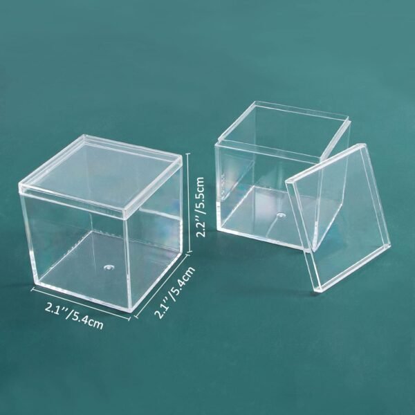 oem/odm 6 packs clear acrylic plastic box, acrylic boxes with lids, small square plastic containers 2.1''×2.1''×2.2'', plastic square boxes for candy, pill and jewelry wholesale supplier & factory