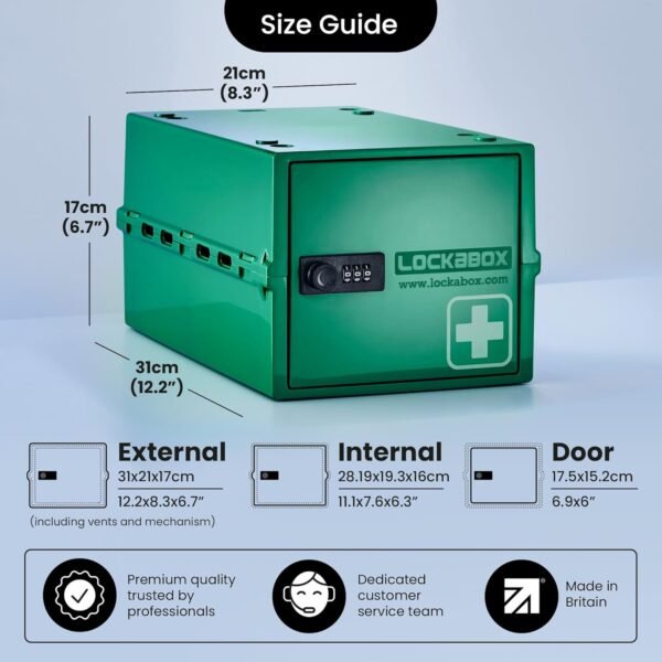 oem/odm lockabox one™ | premium medicine lock box | 10 litre medication lock box with code for medicines, vitamins & supplements | external size 12 x 8 x 6.6 inches (medi green) wholesale supplier & factory