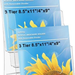 oem/odm acrylic brochure holder 8.5x11 inches, 3 tier clear display stand slant back design, plastic table stand sign holder with divider wall mount xydstay acrylic brochure holder 8.5x11 inches, 3 tier clear display stand slant back design, plastic table stand sign holder with divider wall mount wholesale supplier & factory