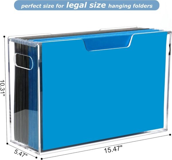 oem/odm dinghuo legal size file organizer, acrylic protable hanging file organizer with handles, clear storage file folder holder filing box crate for desk, school, office supplies - 1 pack wholesale supplier & factory