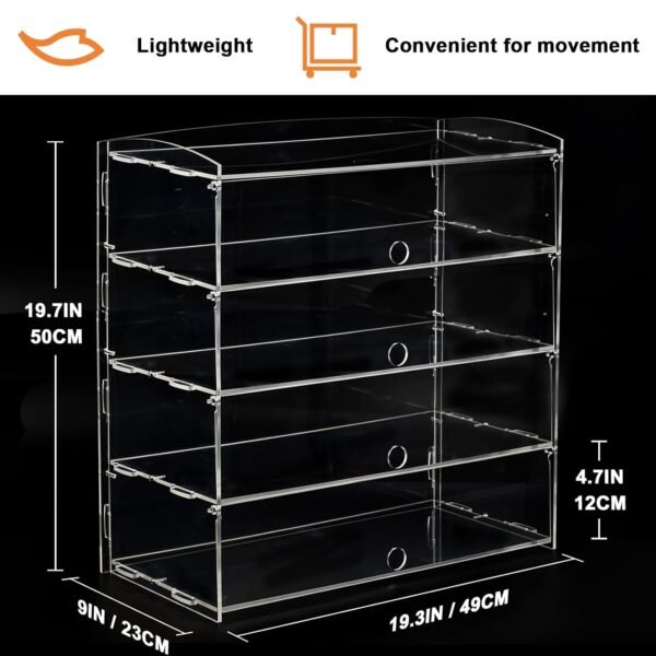 oem/odm acrylic display case 4 layer bakery pastry display case countertop dessert acrylic display shelf donut cookie display cabinet plastic case wholesale supplier & factory