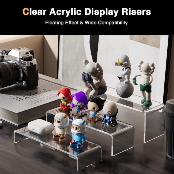 oem/odm acina large acrylic display risers: 6pcs-12 clear rectangular acrylic showcase collectibles - 2-sets display stands suitable for retail shoe showcase jewelry figure wholesale supplier & factory