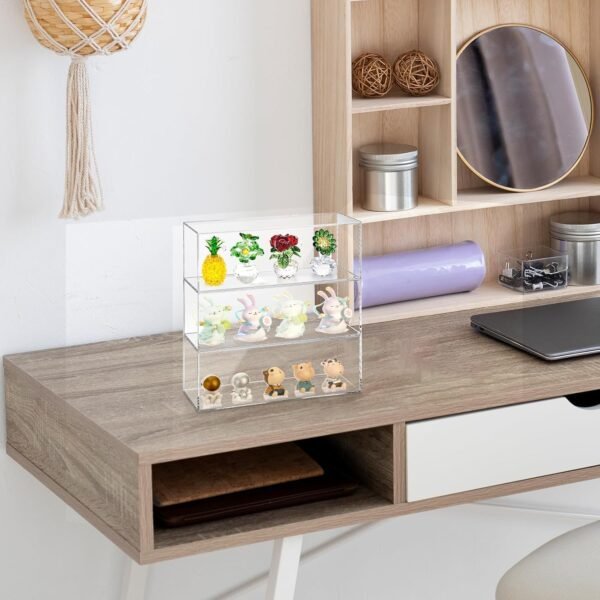 oem/odm juxyes 3 tiers acrylic display case for collectibles, wall mounted or tabletop acrylic display case box with door, clear acrylic boxes for display mini action figures, no assembly required wholesale supplier & factory