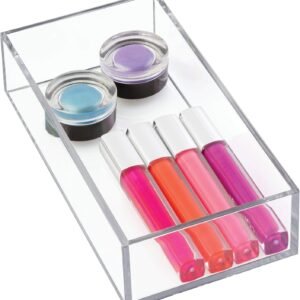 oem/odm idesign clarity plastic drawer organizer for vanity, countertop, bathroom, kitchen and cabinet storage, 8" x 4" x 2", clear wholesale supplier & factory