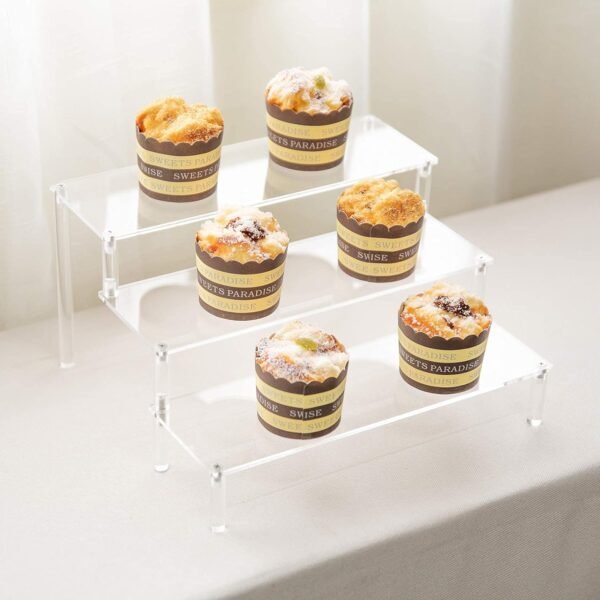 oem/odm bycy clear acrylic display stand display shelf, 3 tier desserts holder,3 tier cupcake display risers steps for organizer and decoration ( 1 pack - 12" x 10.2" x 6.3" ) wholesale supplier & factory
