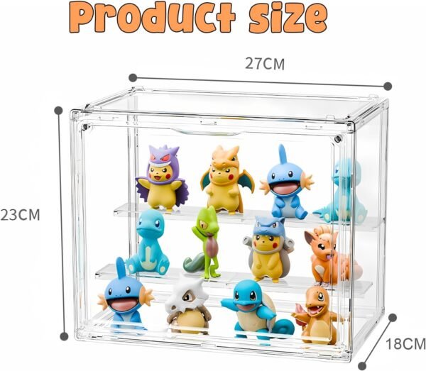 oem/odm display case for figurines, acrylic clear box for collectibles, adjustable layers for figures stackable makeup storage box 27×23×18cm (clear 2 pack, small) wholesale supplier & factory
