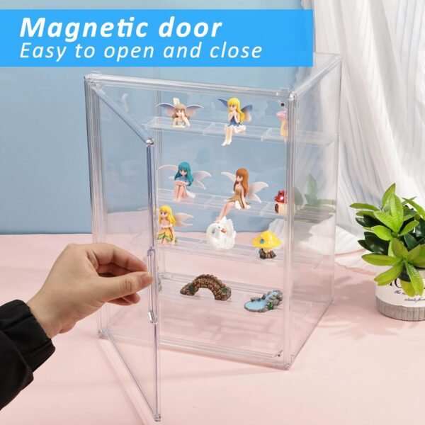oem/odm 2pcs extra large 5 tiers clear display case for figures, acrylic storage organizers box with magnetic door, acrylic dustproof showcase for collectibles action figure collectibles wholesale supplier & factory
