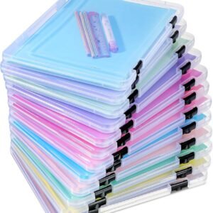 oem/odm cholemy 12 pcs a4 project case clear portable scrapbook paper storage box with snap tight box document case photo storage containers for magazine, office supplies, school wholesale supplier & factory