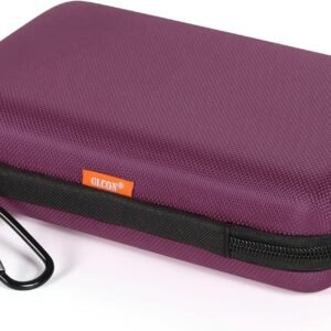 oem/odm glcon deep purple carrying case hard storage case electronics organizer tech pouch for hard drive, power bank, cell phone, charger enclosure - portable travel case bag with carabiner wholesale supplier & factory