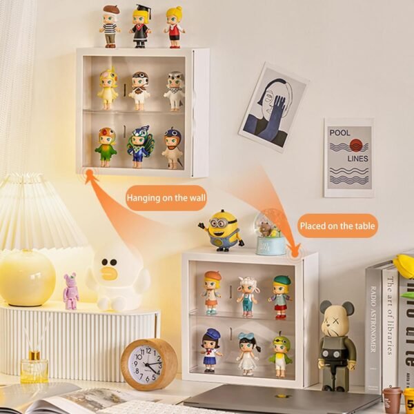 oem/odm clear display case for figures, square wall-mounted doll storage box, adjustable display stand with door dust and moisture proof suitable for lego collectibles action figures pop mart (white) wholesale supplier & factory