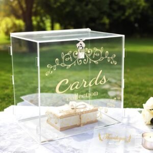 oem/odm acrylic wedding card box with lock, gift card box for wedding reception, card box for party birthday graduation decorations wholesale supplier & factory