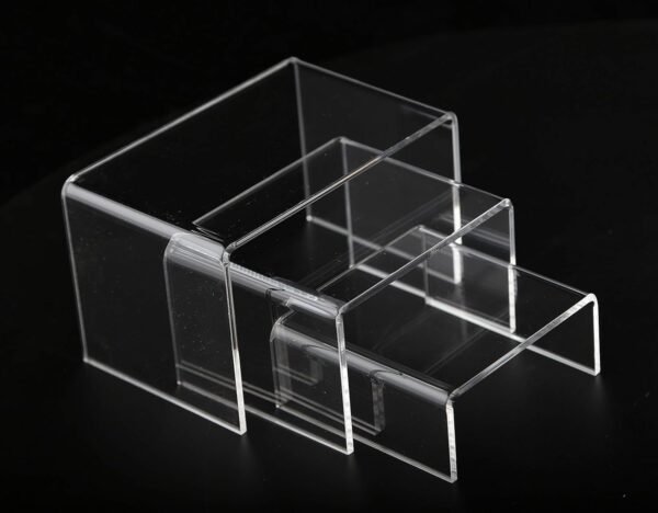 oem/odm jusalpha 6 -piece strong clear acrylic rectangular riser for retail, shelf showcase fixtures for jewelry, display stand for amiibo funko pop figures, cupcakes, food display (2) wholesale supplier & factory