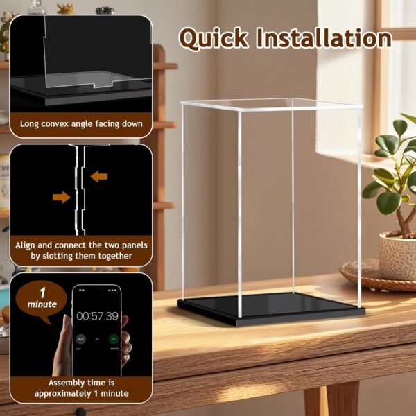 oem/odm clear acrylic display case for collectibles assemble doll display case alternative showcase for lego action figures model statues home storage (6x6x10 inch; 15x15x25 cm) wholesale supplier & factory
