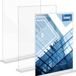 oem/odm 3 pack acrylic sign holder, 8.5 x 11 inches clear table menu desktop display stand paper holder suitable for restaurants, office, home, store wholesale supplier & factory