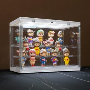 oem/odm clear acrylic display case for miniature figures and funko pop - led-lit, dustproof, detachable shelves - stackable showcase display cases for collectibles mini toys wholesale supplier & factory