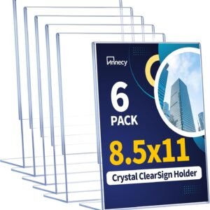 oem/odm annecy sign holder 8.5 x 11, 6 packs sign stand for display, l shape plastic clear sign holder 8.5x11 standing vertical menu flyer holder, frames table signs for stores, restaurants, hotels, office wholesale supplier & factory