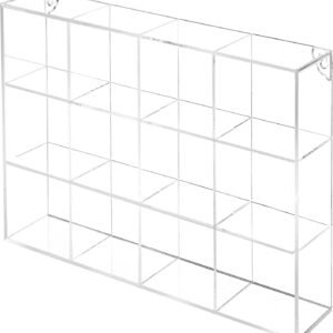 oem/odm mygift wall mounted clear acrylic collectible figure display case with 12 compartments for mini toys, crystals and stone showcase shadow box shelf wholesale supplier & factory