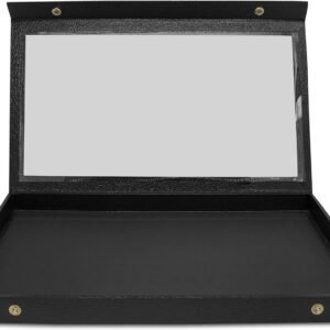 oem/odm novel box jewelry display case black leatherette 14.75x8.25x1.15 large jewelry box with snap close lid | display cases for collectibles | rock collection box with acrylic top | gem display case wholesale supplier & factory