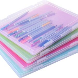 oem/odm gueevin portable a4 clear file storage box with handle board organizer plastic paper document storage case with snap tight latch 12.4 x 8.6 x 0.8 in, for puzzle photos craft(4 pcs) wholesale supplier & factory