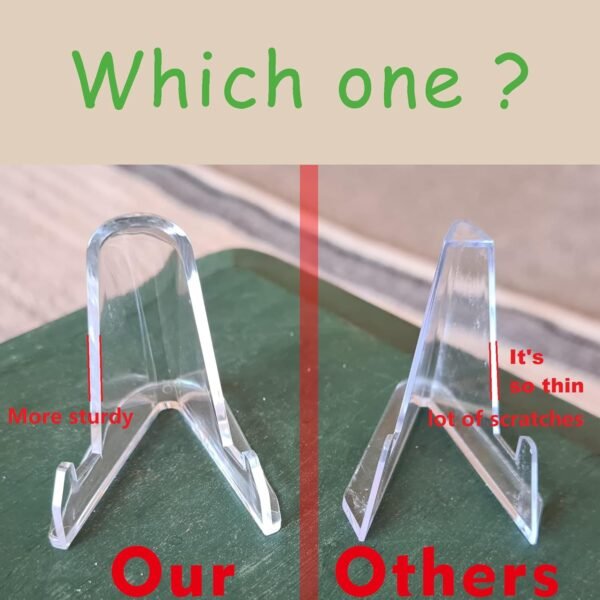 oem/odm thickened version 24 packs card stands sports card holder, card display stand for display graded card challenge medals casino chips, 2.3 inch tall, clear wholesale supplier & factory