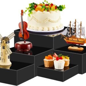 oem/odm sintuff buffet risers 5 pcs acrylic food display cube for buffet table dessert cake jewelry figures show decor acrylic cube boxes nesting risers with hollow bottoms(black,6/7/8/9/10inch) wholesale supplier & factory
