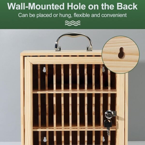 oem/odm slots cell phone storage box, 24/36/48/60 slots wooden cell phone storage box classroom pocket chart, for classroom offices school employees(30x21x43cm/12x8x17in) wholesale supplier & factory