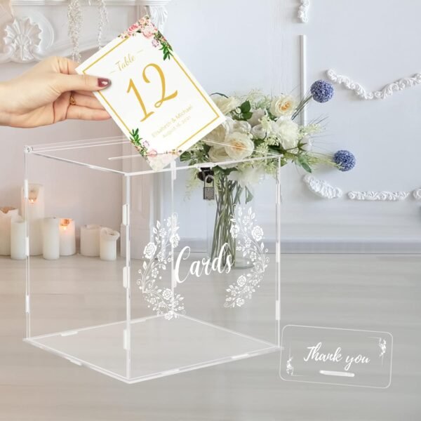 oem/odm wedding card box clear acrylic card box with lock & sign wedding money post gift card holder box for wedding reception, anniversary, birthday party, graduation, baby shower decorations wholesale supplier & factory