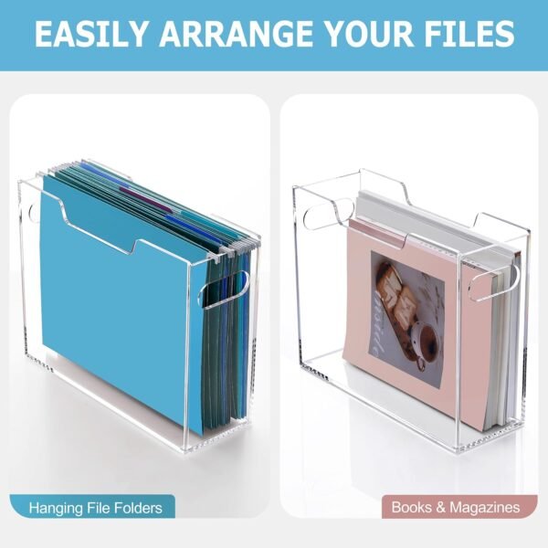 oem/odm dinghuo hanging file box, letter size acrylic hanging file organizer, clear portable file storage box with handle, file folder holder for desk home office school -1 pack wholesale supplier & factory
