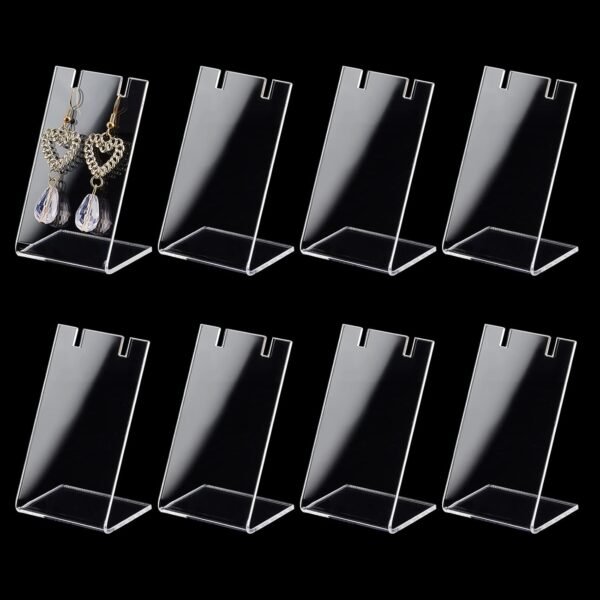 oem/odm ph pandahall 10pcs acrylic earring holder single pair l-shape jewelry displays stand earring organizer for jewelry dangling slant back display props show retail store marketing 1.3x1.7x3 inch wholesale supplier & factory