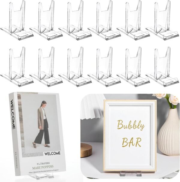 oem/odm cobee 12 pack adjustable book display stand, acrylic plate holders for displaying picture stands for display purse display stand for home office supplies festival party decoration wholesale supplier & factory