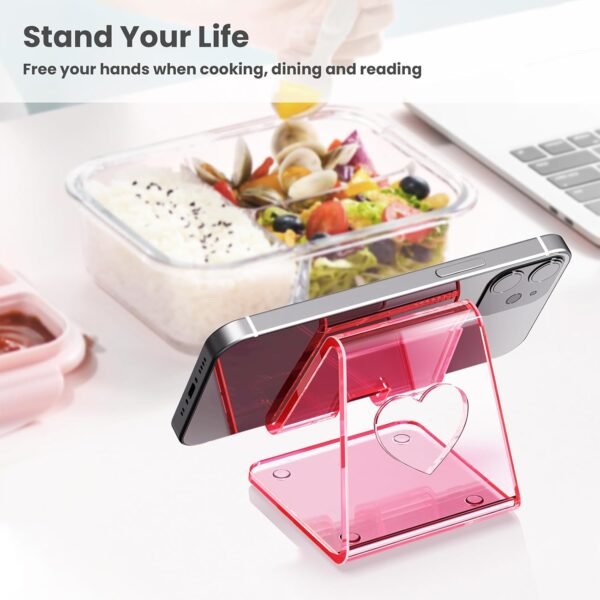 oem/odm crpich acrylic cell phone stand, portable phone holder, clear pink phone stand for desk, compatible with phone16 15 14 13 12 11 pro max se, switch, android smartphone, pad, tablet, desk accessories wholesale supplier & factory