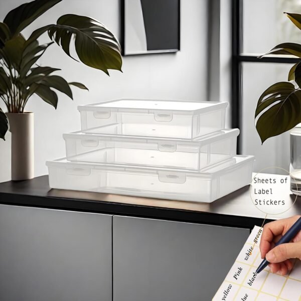 oem/odm large plastic file storage box - suitable for a4 paper, paper storage, tool storage, electronic parts, craft box, bead storage, photo organizer, scrapbook, sewing ,diamond painting, 3 mixed sizes wholesale supplier & factory