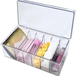 oem/odm 6 compartment acrylic plastic organizer for makeup palettes, cosmetics, lash supplies & beauty supplies | ideal for vanity, bathroom & desk | lash tech supplies & lash cart organizer for lash techs wholesale supplier & factory